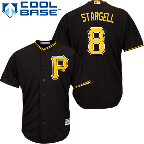 Pirates #8 Willie Stargell Black Cool Base Stitched Youth MLB Jersey - Click Image to Close